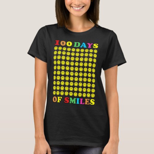 Days Of Smiles Teacher Girls Boys 100th Day Of Sch T_Shirt