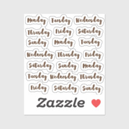 Days of the week brush cursive  sticker