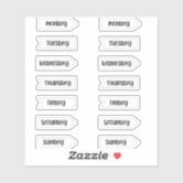 Days of the Week Pink Heart Planner Stickers