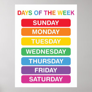 Days of the Week Classroom Poster