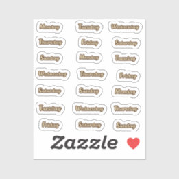 Days of the week cursive sticker