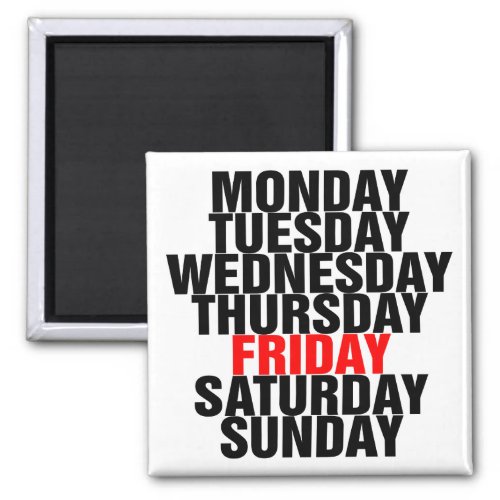 Days of the Week Magnet