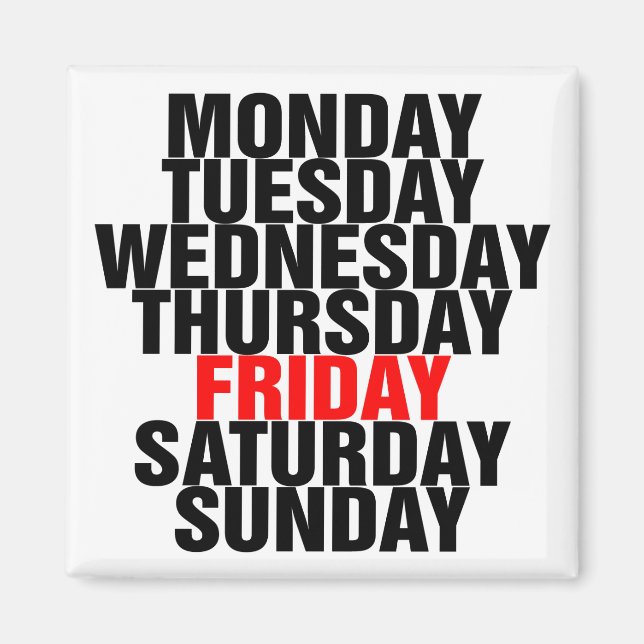 Days of the Week Magnet (Front)