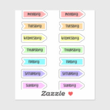 Days of the Week Pastel Rainbow Planner Script