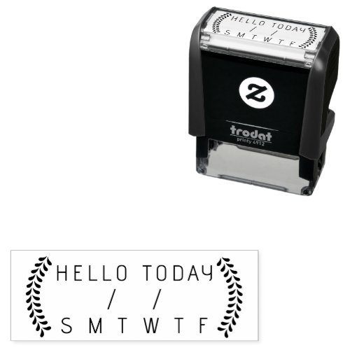 Days of the Week Planner Date day Hello  Self_inking Stamp