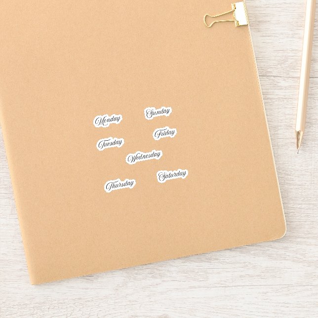 Days of the Week Planner Sticker Curvy Vintage (Notebook)