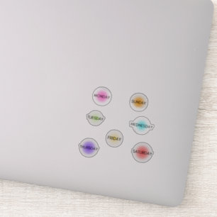 Days of the Week Planner Sticker Gradient