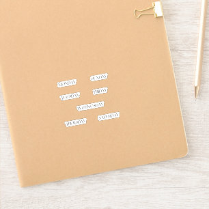 Days of the Week Planner Sticker Minimalist