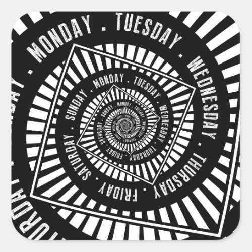 Days of the Week Square Sticker