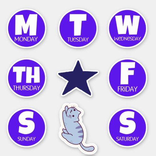 Days of the Week Sticker Pack 