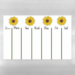 Days of the Week Sunflower Planner Magnetic Dry Erase Sheet