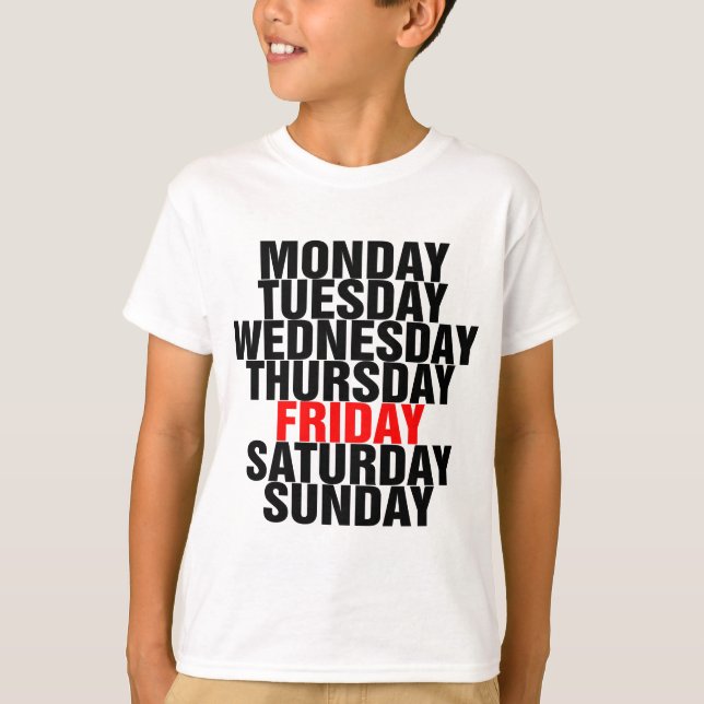 Days of the Week T-Shirt (Front)