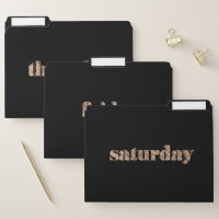 Days of The Week Thursday Friday Saturday Gold