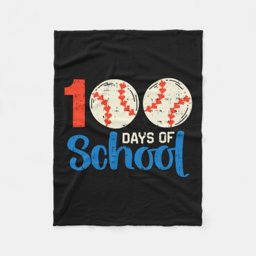 Days School Baseball Softball 100th Day Sport Boy  Fleece Blanket