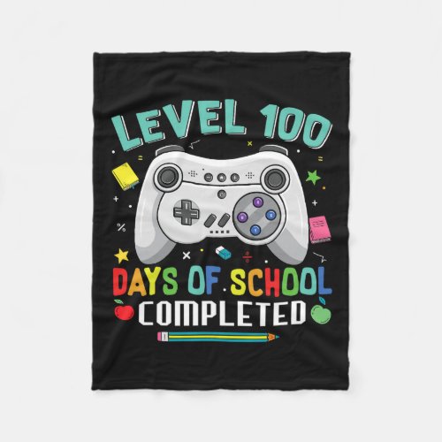 Days School Video Gamer 100th Day Teacher Student  Fleece Blanket