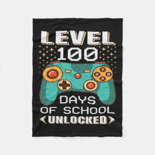 Days School Video Gamer 100th Day Teacher Student Fleece Blanket