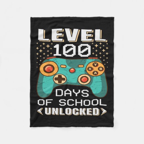 Days School Video Gamer 100th Day Teacher Student  Fleece Blanket