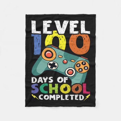 Days School Video Gamer 100th Day Teacher Student  Fleece Blanket