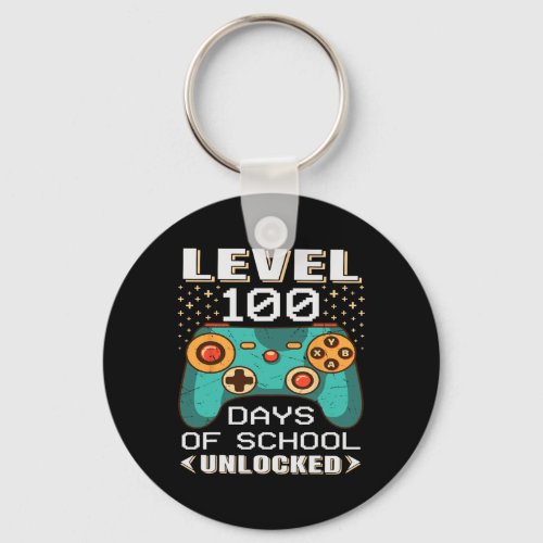 Days School Video Gamer 100th Day Teacher Student  Keychain