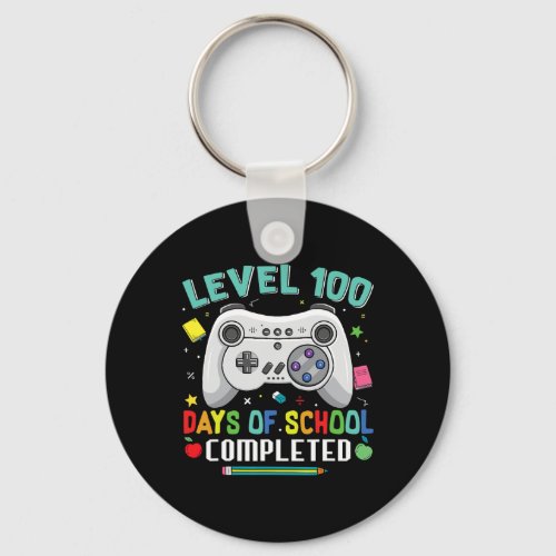 Days School Video Gamer 100th Day Teacher Student  Keychain