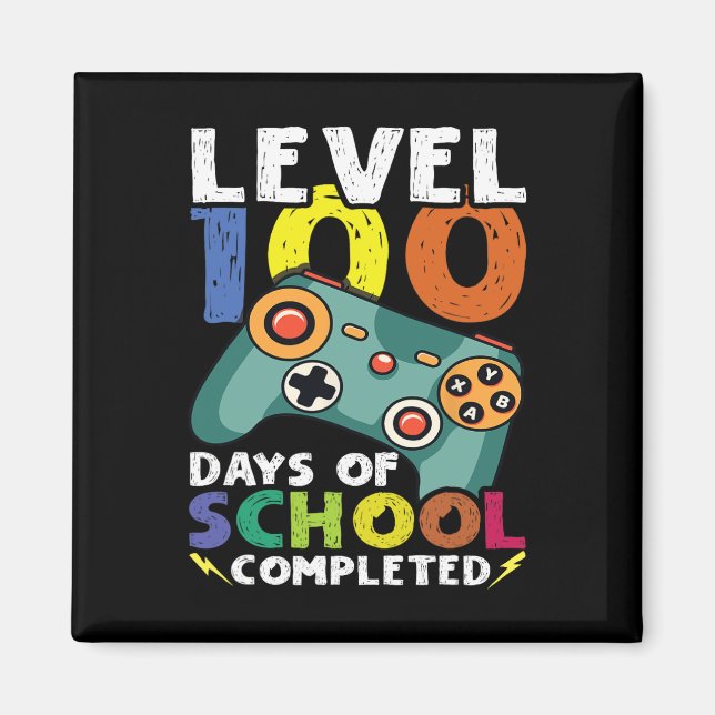 Days School Video Gamer 100th Day Teacher Student  Magnet (Front)