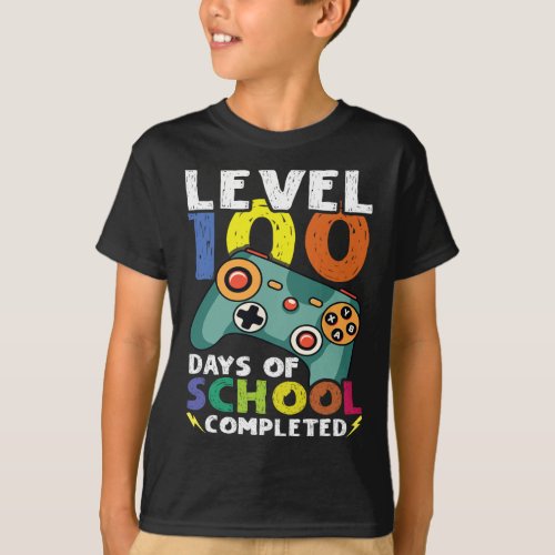 Days School Video Gamer 100th Day Teacher Student  T_Shirt