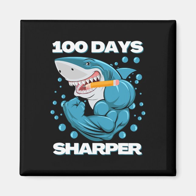 Days Sharper Shark Fun 100 Days Of School  Magnet (Front)