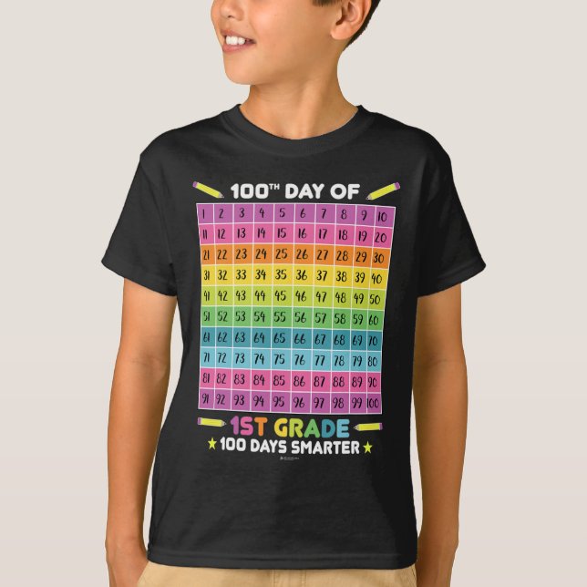Days Smarter 100th Day Of School 1st Grade Student T-Shirt (Front)
