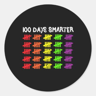 Days Smarter Counting Hash Marks Days Of School Classic Round Sticker
