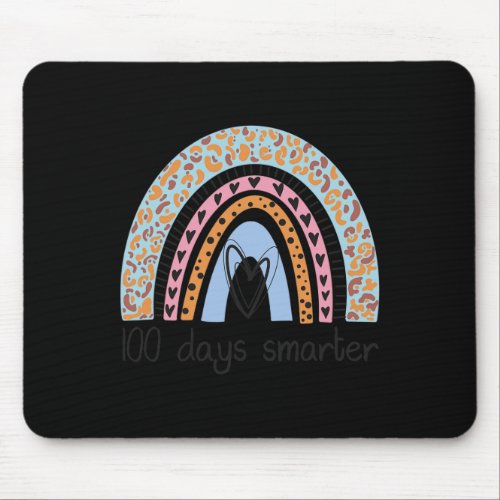 Days Smarter Leopard Rainbow For 100th Day Of Scho Mouse Pad