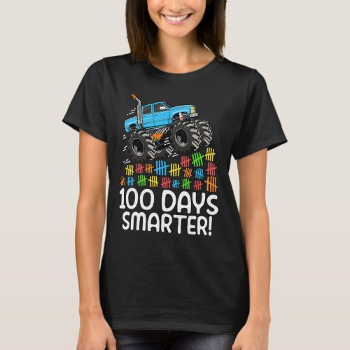 Days Smarter Monster Truck 100 Days Of School 100t T_Shirt