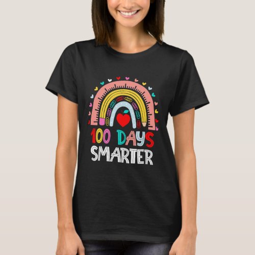 Days Smarter Rainbow 100th Day Of School Teacher K T_Shirt