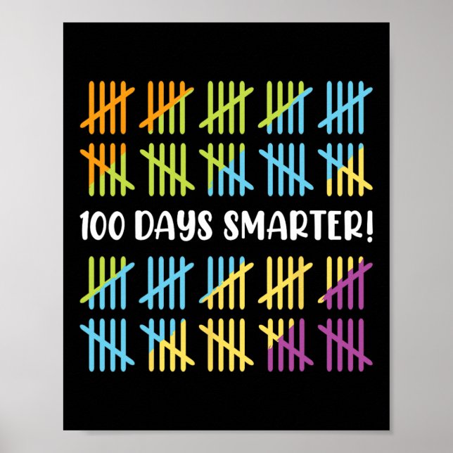 Days Smarter School Celebration 100 Days Of School Poster (Front)
