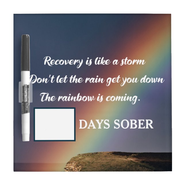 Days Sober Drug Addiction Recovery Tracker Dry Erase Board (Front)