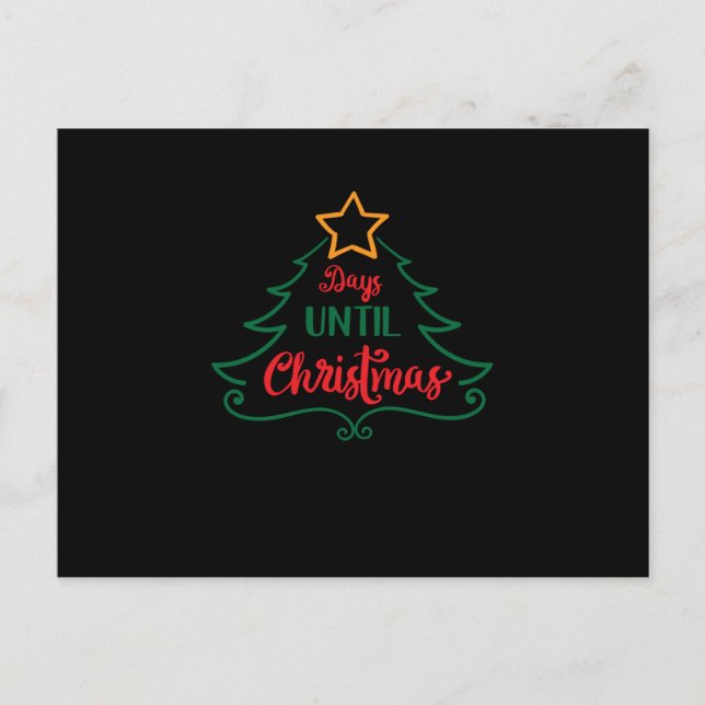 Days until Christmas Announcement Postcard (Front)