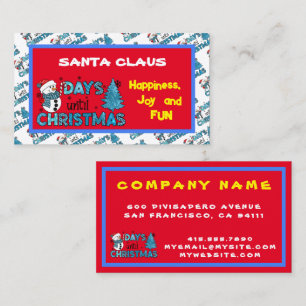 Days Until Christmas Customize Business Card