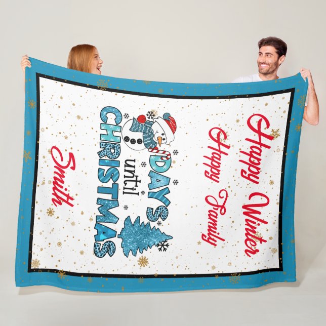 Days Until Christmas Customize Fleece Blanket (In Situ)