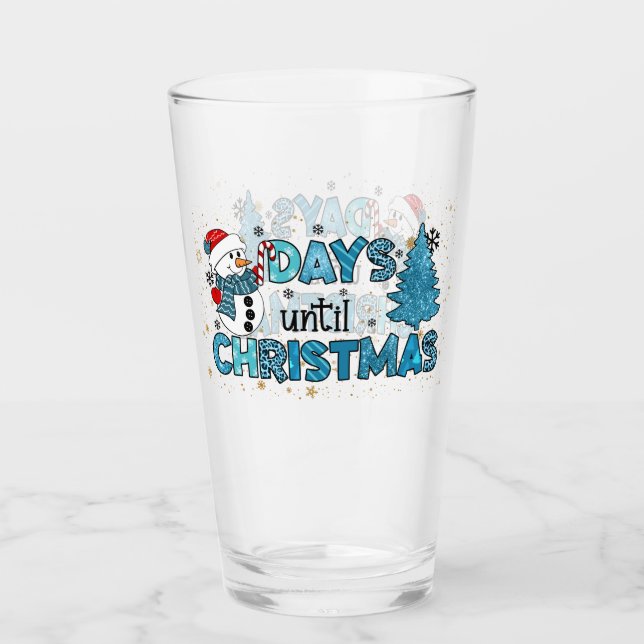 Days Until Christmas Customize Glass (Front)