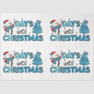 Days Until Christmas Customize Tissue Paper