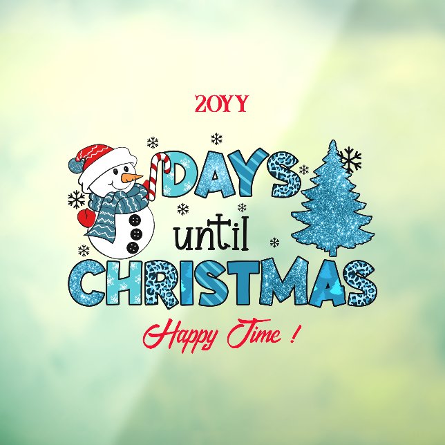 Days Until Christmas Customize Window Cling (Sheet 3)