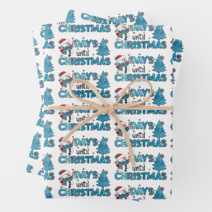 Days Until Christmas Customize Wrapping Paper Sheets