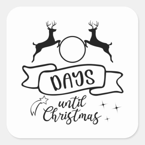 Days Until Christmas Square Sticker