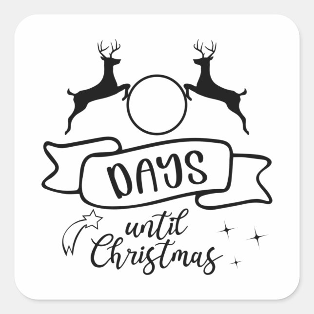 Days Until Christmas Square Sticker (Front)