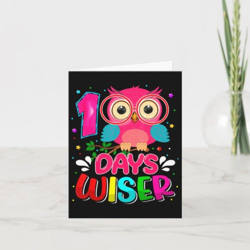 Days Wiser Cute Owl 100 Day Smarter 100 Days Of Sc Card