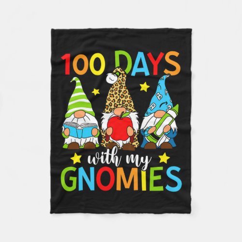 Days With My Gnomies Gnome 100 Days Of School Smar Fleece Blanket