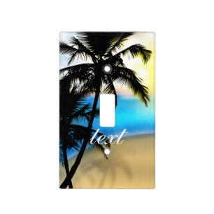 Daytime Beach & Palm Trees Light Switch Cover