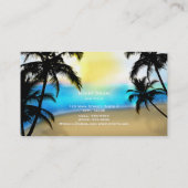 Daytime Beach & Palm Trees Tropical Business Card (Back)