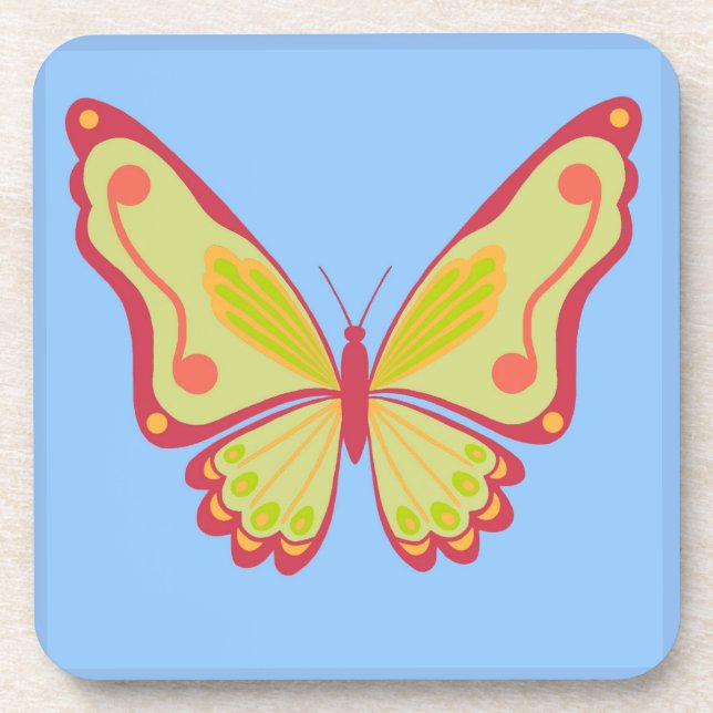 Daytime Butterfly Drink Coaster (Front)