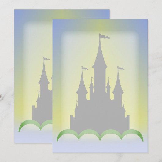 Daytime Dreamy Castle In The Hills Sunny Sky (Front/Back)