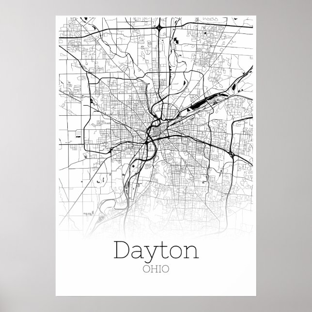 Dayton Map - Ohio - City Map Poster (Front)